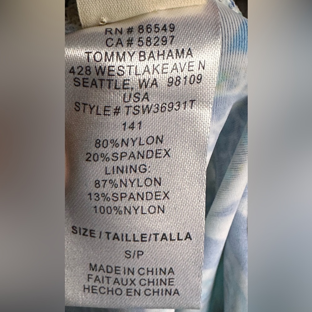 Tommy Bahama Tankini Women's Swimsuit Top Teal Blue Tank Swim RELAX Size Small - Picture 4 of 4